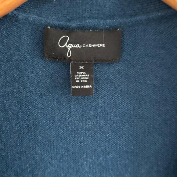 AQUA Cashmere Blue Cardigan Sweater Size S - Picture 7 of 7